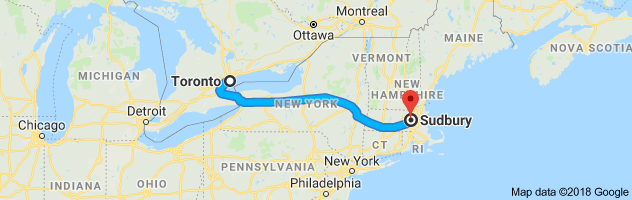 shipping from Ontario to Massachusetts