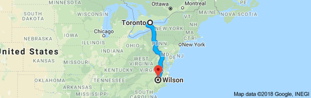 shipping from Ontario to North Carolina