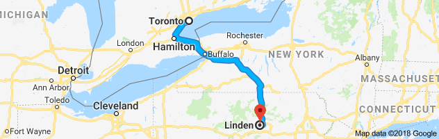 shipping from Ontario to Pennsylvania